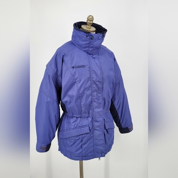 Vintage Columbia Gizzmo Interchange 3 in 1 Winter Coat Jacket Blue Zip Up Medium - Picture 1 of 16